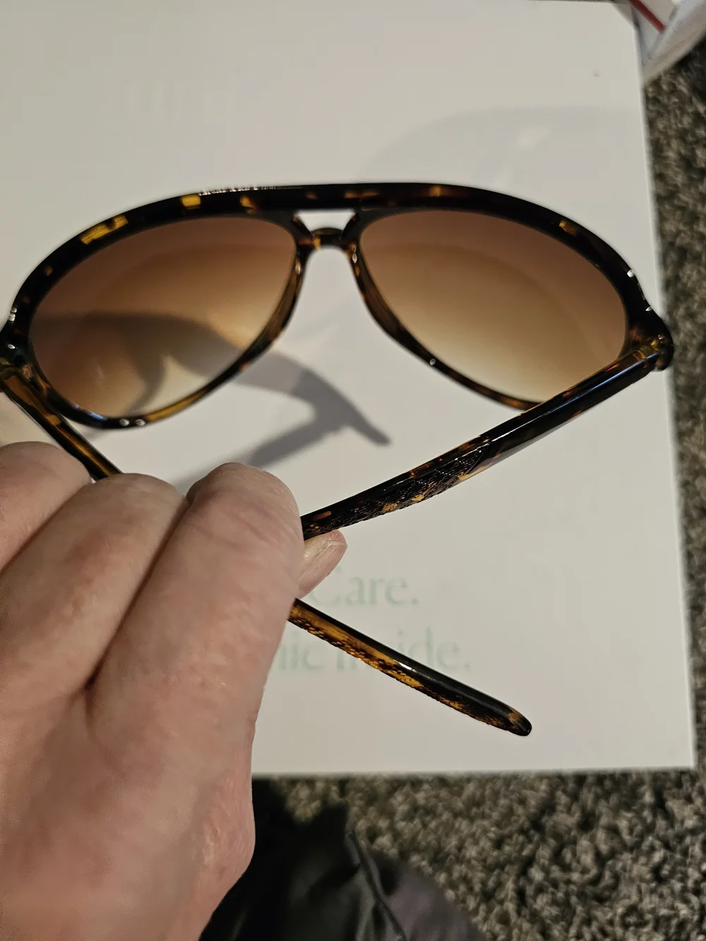 Men's Tortoiseshell Aviator Sunglasses - Brown Lenses
